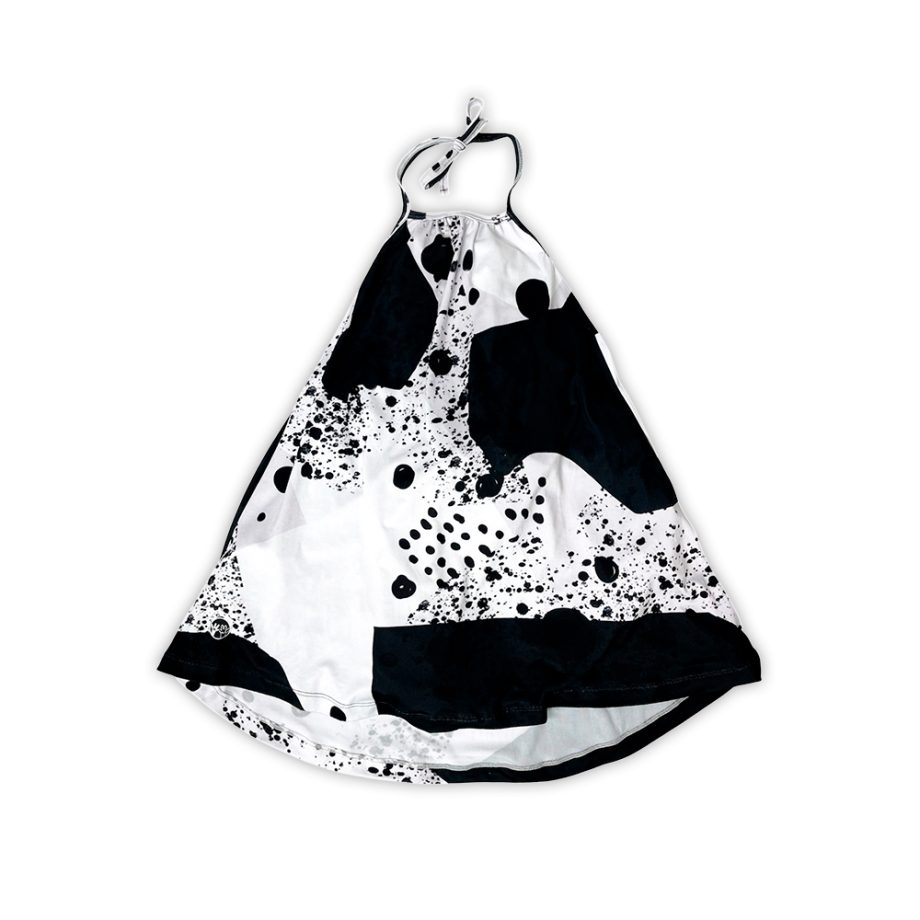 Vestido tiritas blanco y negro para niña | Franki